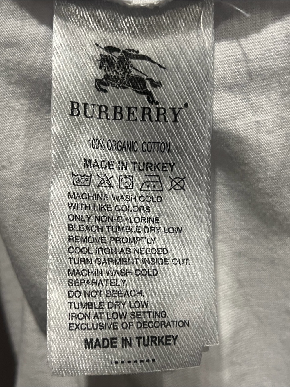 Burberry White Short Sleeve Tee with Black Circular Logo - Picture 7 of 8
